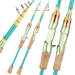 HAUT TON Macaroon Telescopic Fishing Rod, Carbon Fiber Spinning & Casting Rod, Lightweight Fishing Pole Designed for Bass, Trout