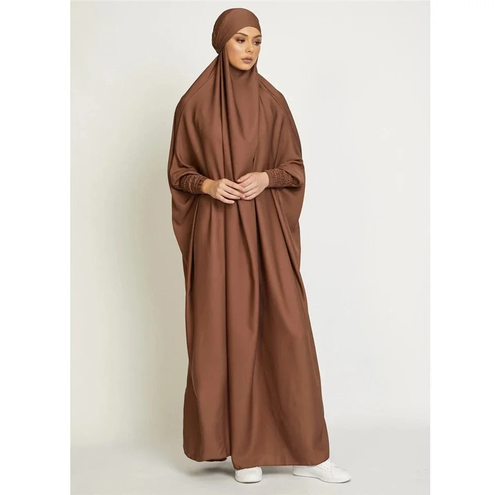 Ramadan Jilbab Muslim One Piece Prayer Dress Garment Women Khimar Hijab FullCover Hooded Abaya Dubai Niqab Islam Modest Djellaba