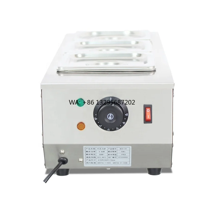 

High Quality Electric 3 Pans Chocolate Warmer Boiler Chocolate Cheese Melting Pot Tempering Machine