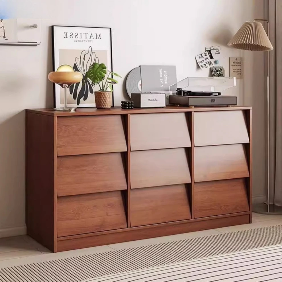 Kommode aus massivem Holz, Wohnzimmer, Wand-zu-Wand-Aufbewahrungsschrank, gebrauchter Bettende-Aufbewahrungsschrank, Kommode