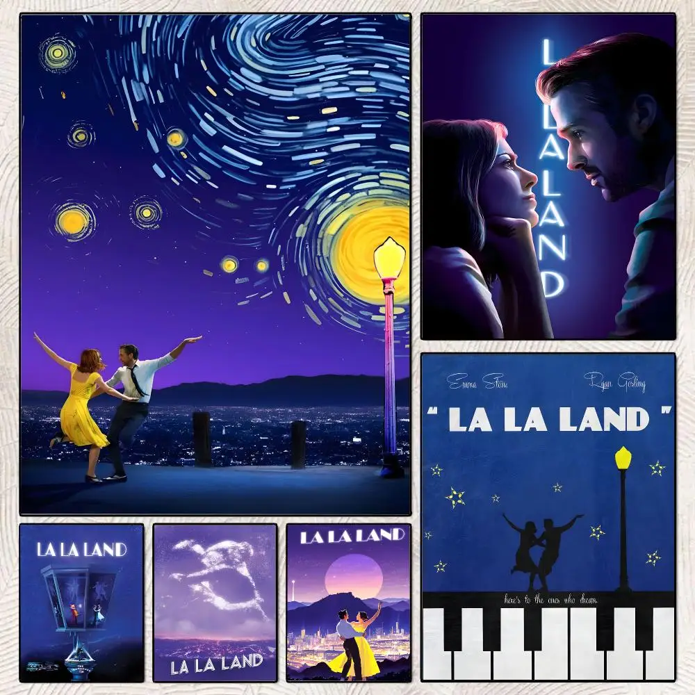 Classic Movie L-La La Land Poster Decorative Wall Art Stickers Mural For Home Living Room Hallway Decor Gift