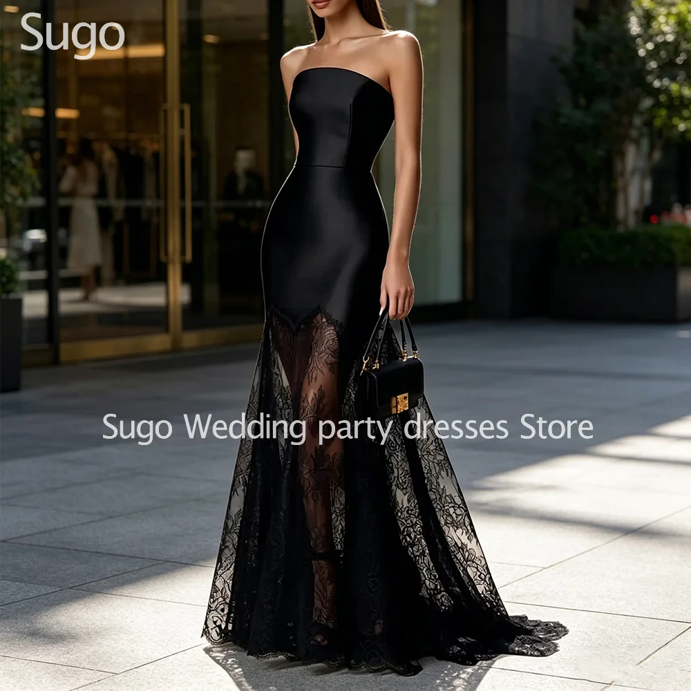 

Customized Elegant Long Black Evening Dresses for Special Occasions Floor-Length A-Line Women Gala Prom Party Gowns 2026