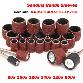80 120 150 180 240 320 400 600 Grit Zımpara Bantları Davul Kollu Dia 6.35/9.5/12.7mm Dremel Döner Aletler için