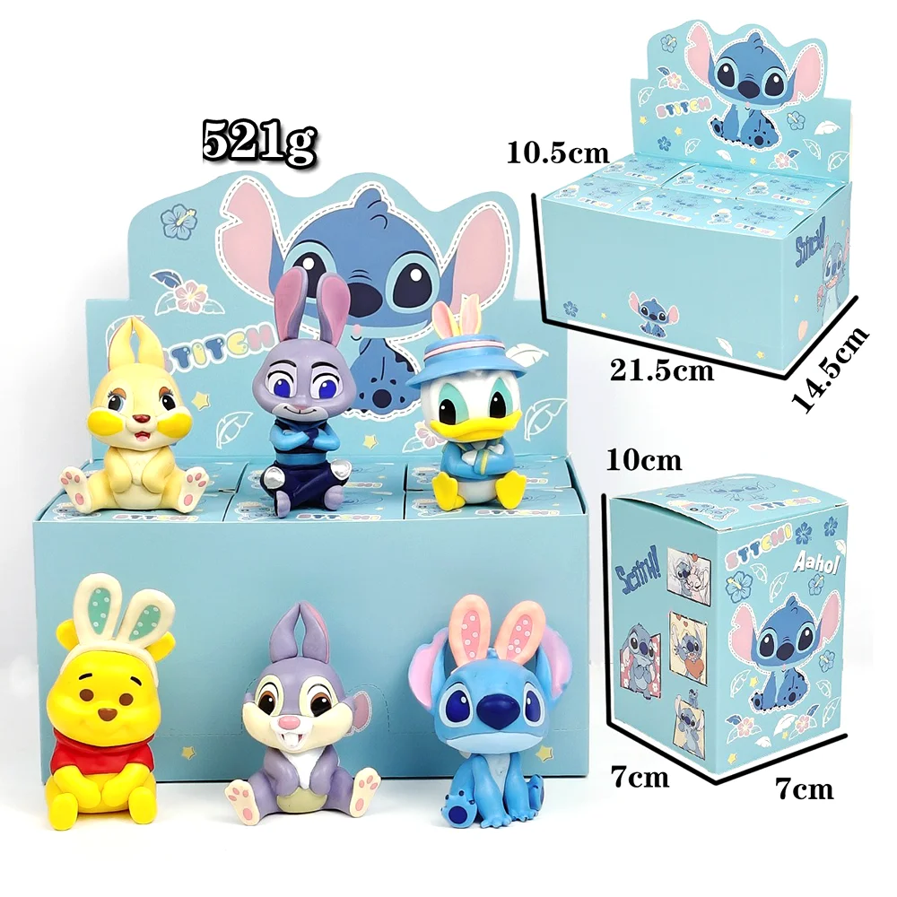 Disney Stitch Winnie the Pooh Paperino Series Scatola cieca a sorpresa Simpatico cartone animato Ornamento da tavolo Giocattolo Regalo Scatola misteriosa Kawaii