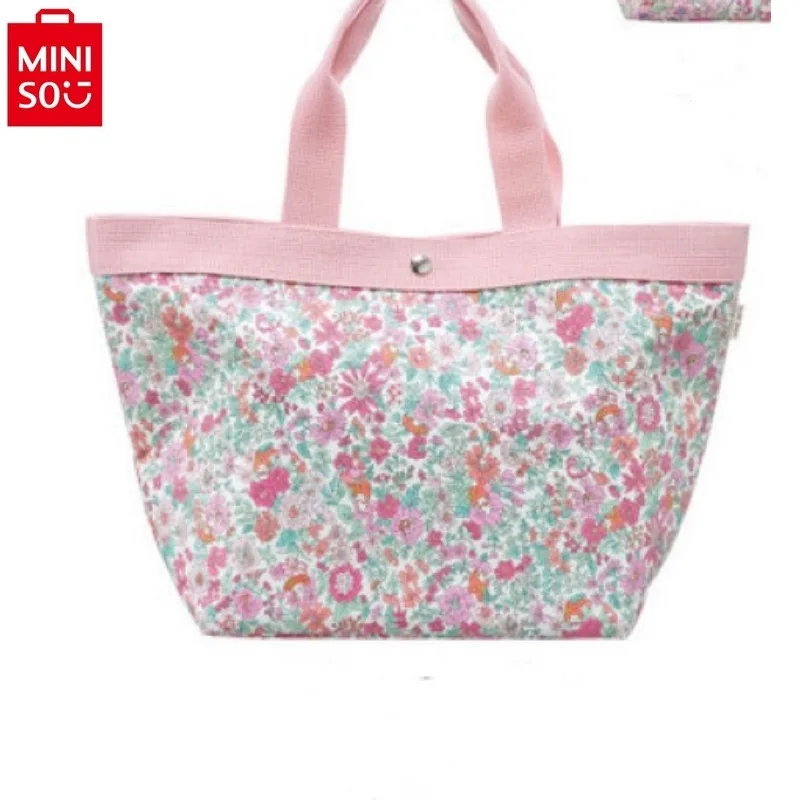 MINISO 2024 Borsa a tracolla da donna di grande capacità Oxford Spinning di alta qualità alla moda, borsa tote portatile fresca e versatile