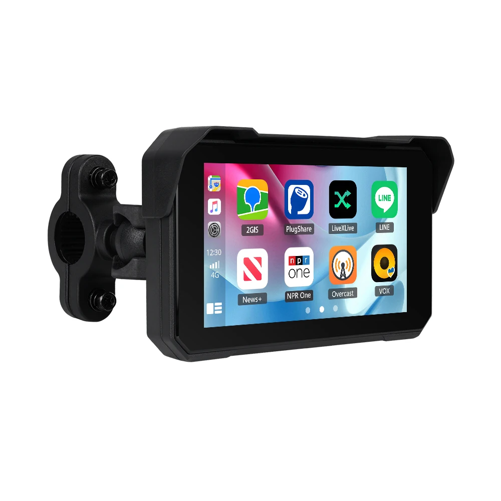 Hikity 5'' Carplay Moto DVR Navigation IP68 Étanche Lecteur Multimédia Moto Android Auto Détection de Pression des Pneus