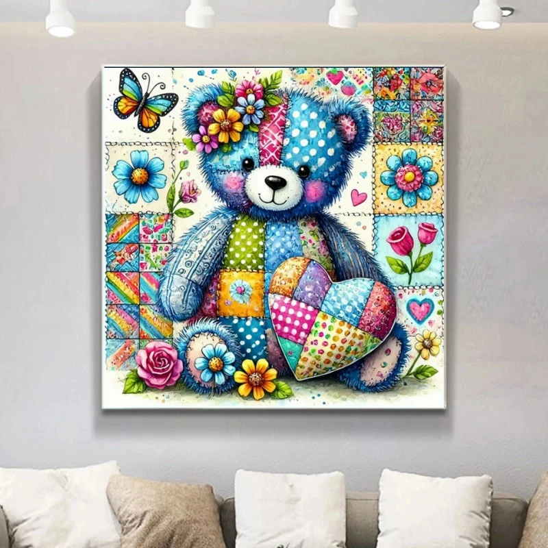 5D Diamant Mosaik Niedlichen Cartoon Bär Tier Neue Ankunft Bild Strass Diamant Malerei DIY Blume Handgemachte Dekor für Zuhause