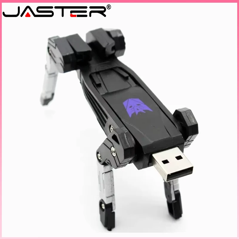 JASTER Toy Style USB Flash Drive 128GB Plastic Pen Drive 64GB Cartoon USB Stick 32GB Transformation Robot U Disk 8GB Waterproof