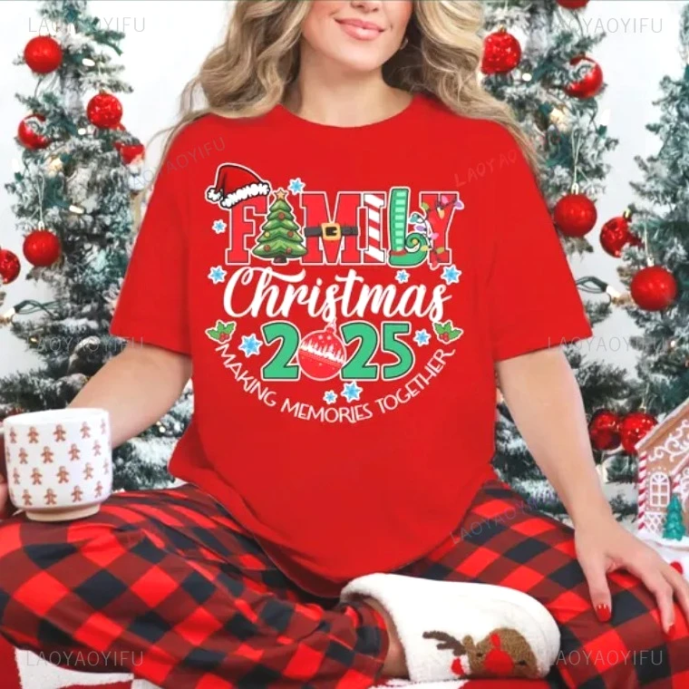 Maßgeschneidertes Weihnachts-T-Shirt, Familie, Weihnachten, 2025, Weihnachts-T-Shirt, Individualität, einzigartige Originalität, 2025, Weihnachts-T-Shirts