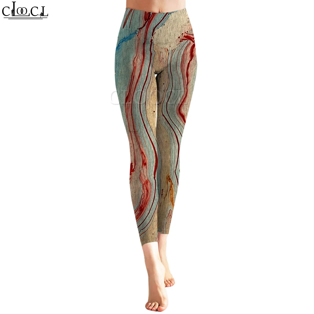 

CLOOCL Women Legging River Texture Pattern 3D Printed Trousers High Waist Stretch Fitness Sports Leggings Exercise Shaping