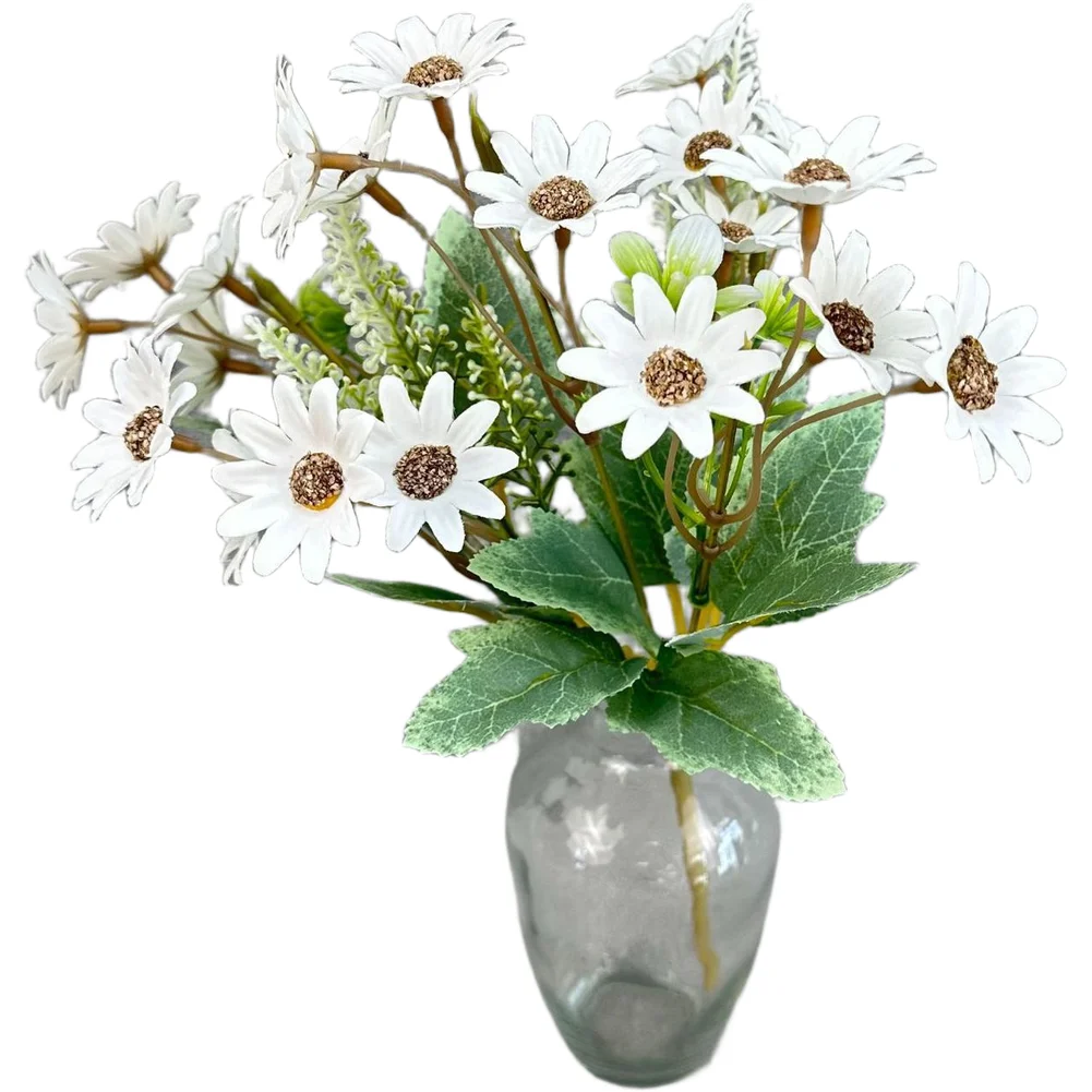 20 Head Silk Daisy Artificial Flowers Flexible Stems For Wedding Home Decor Photography Props Floral Arrangement