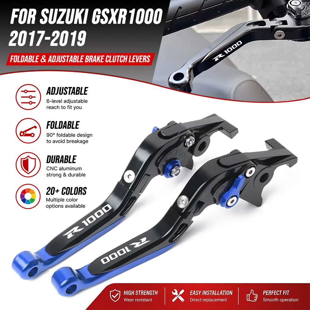 For Suzuki GSXR1000 GSX-R 1000 GSXR 1000 2017-2019 Clutch Lever Brake Lever Adjustable Folding Levers Motor Accessories Parts