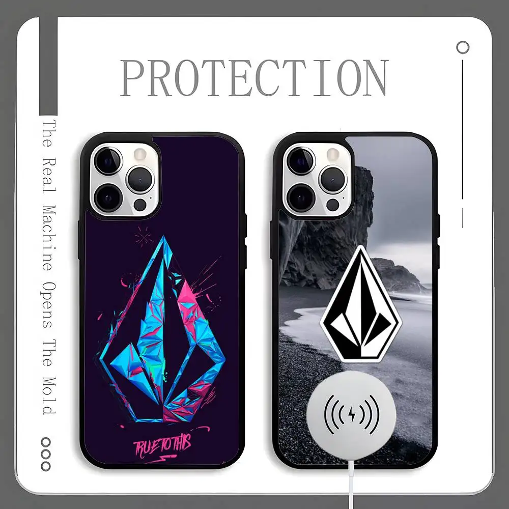 

V-VOLCOM-S Sport Style Phone Case For Magnetic Wireless Charge Cover For iphone 16 15 14 13 12 11 Pro Max Plus Coque