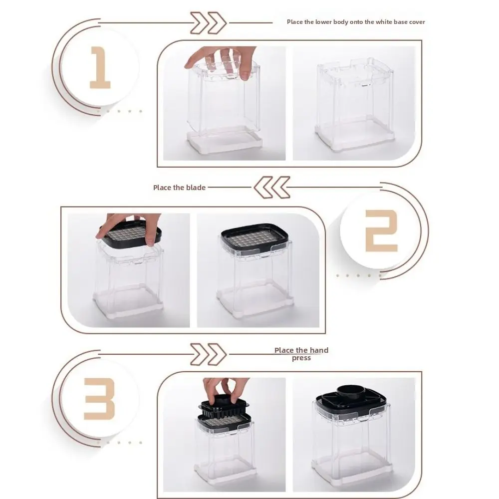 

Manual French Fries Cutter with 2 Blades Hand Press Vegetable Dicer Stainless Steel Efficient Fruit Slicer Cucumber