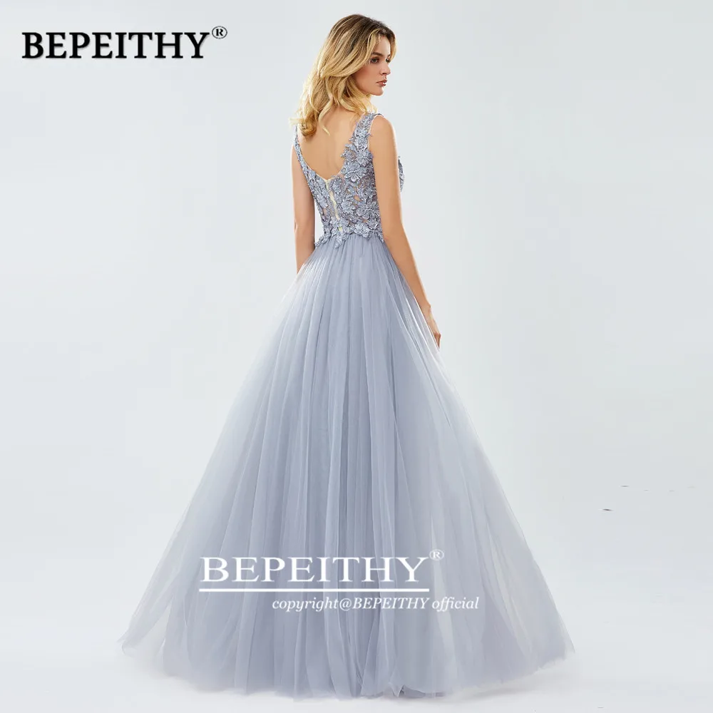 BEPEITHY Customized Beaded Prom Dress 2023 Gray свадебные платья Long Evening Dresses Elegant Dresses For Women Party Wedding