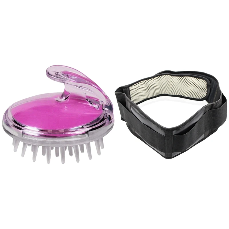 

1 Pcs Shampoo Scalp Head Shower Massager Hair Brush & 1 Pcs Adjustable Waist Tourmaline Self Heating Magnetic Belt