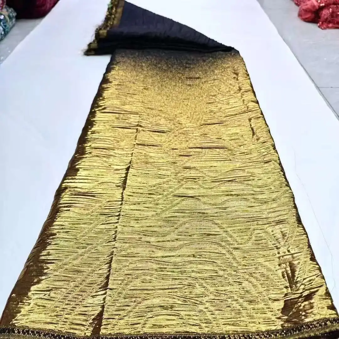 

2025 High Quality African Nigerian Tulle Lace Fabric Organza Embroidery Guipure Party Gown Dress Brocade Jacquard 5Yard