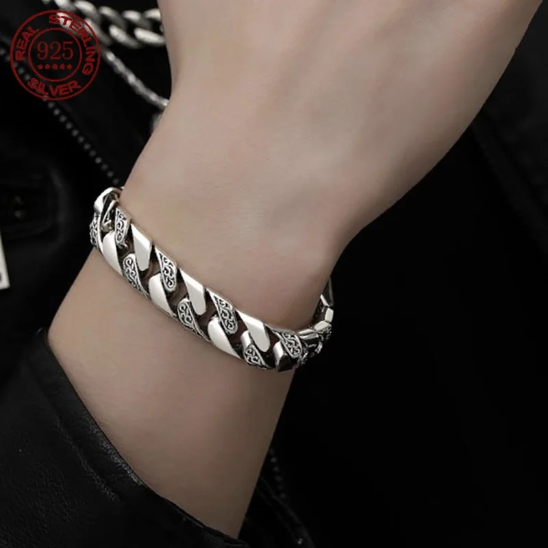 The new hot S925 sterling silver eternal Rattan Tang grass bracelet punk fashion pure handmade retro trend chain factory price