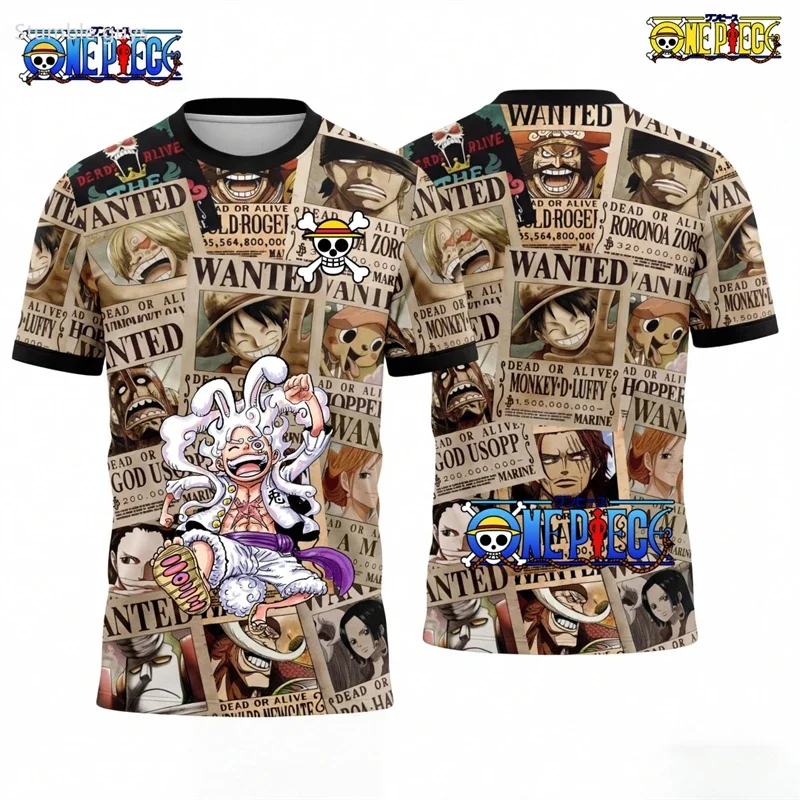 Sommer-Kinder-T-Shirt „One Piece“ mit klassischem Franky-Print, lässige Jungenkleidung, Mädchen-Kurzarmtrikot für Herren
