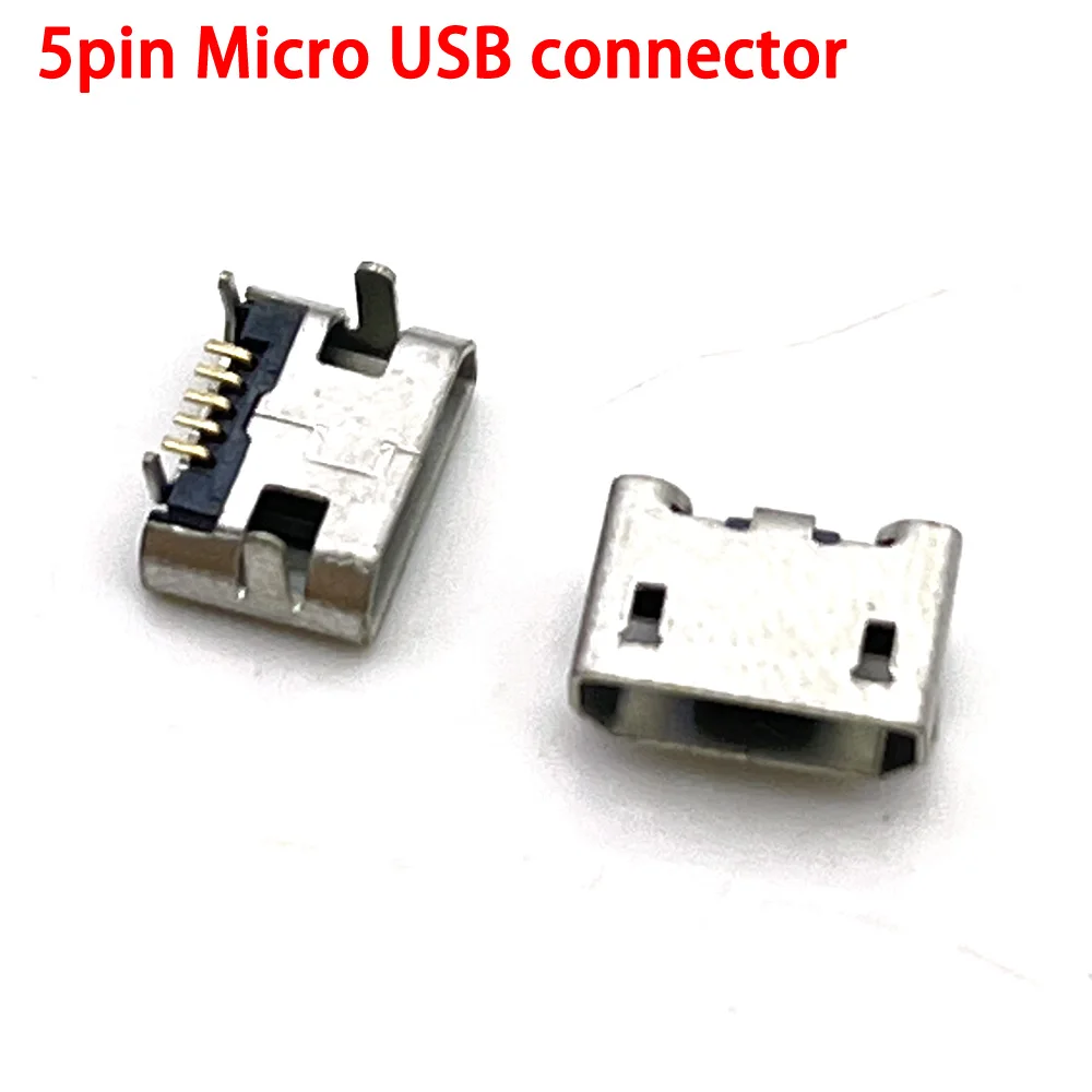 

10pcs/lot Micro USB connector 5pin seat Jack Micro usb Four legs 5P Inserting plate seat Mini usb connector