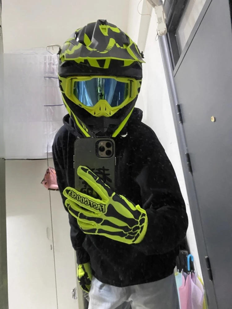 

FASTGOOSE Touch Screen Riding Skeleton Gloves for Motocross, Mountain Bike, ATV, BMX, MTB Racing Offroad Moto Dirt Bike Guantes