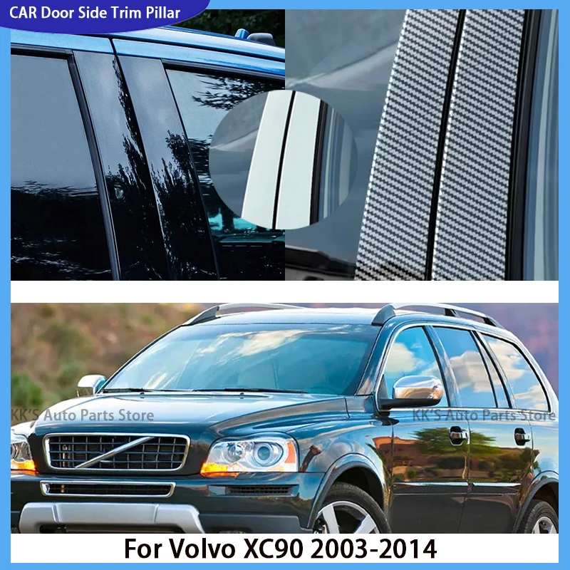

6Pcs Glossy Black Pillar Posts Window Cover Fit For Volvo XC90 2003-2010 2011 2012 2013 2014 Door Side Trim Sticker Accessories