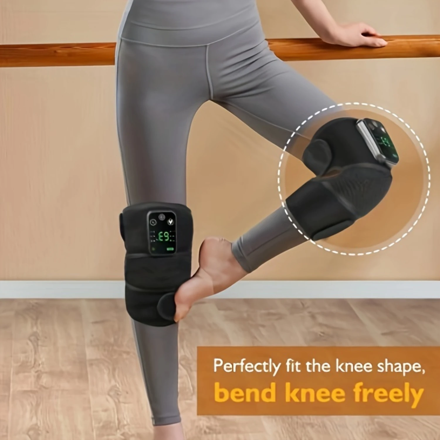 Rechargeable Cordless Knee & Shoulder Massager - Soothing Heat Therapy with 3 Customizable Modes - Flexible Brace for Elbow, Kne