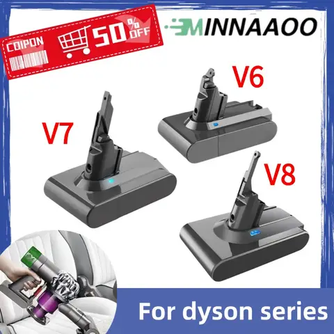 Vacuum Cleaner Rechargeable Battery for Dyson V6 V7 V8 Series SV07 SV09 SV10 DC58 DC31 DC34 Absolute Fluffy Animal Pro Batteries