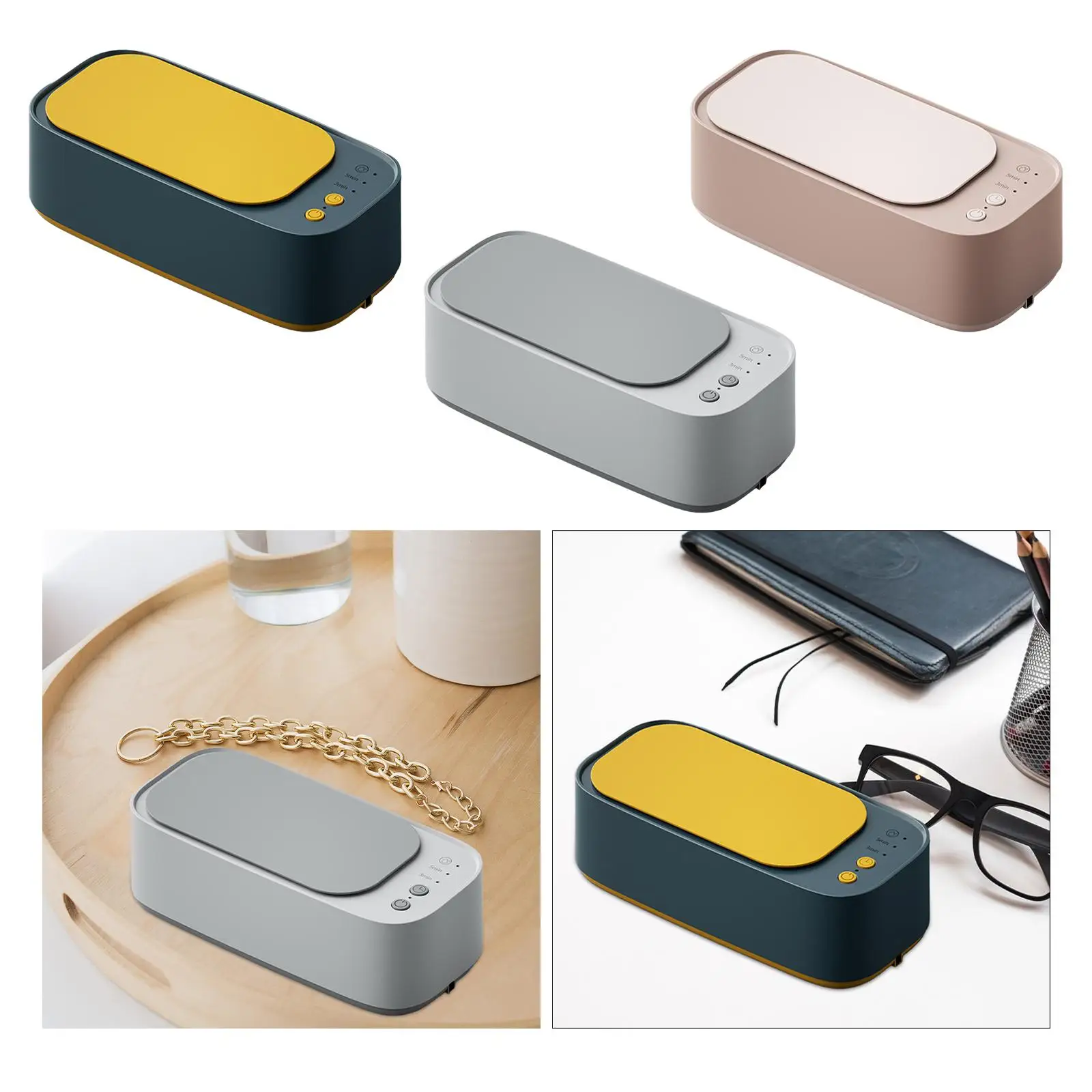 آلة تنظيف النظارات بالموجات فوق الصوتية ، 45000Hz ، ترددات عالية ، الاهتزاز ، خواتم ، القرط ، فرش ، نظارات