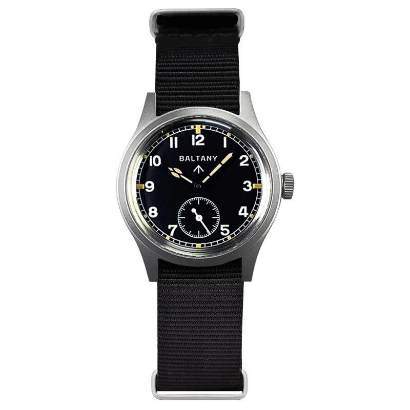 Baltany S2025 36MM D12 Militaire Horloges Man ​   Retro lichtgevend roestvrijstalen saffierkristal waterdicht automatisch polshorloge