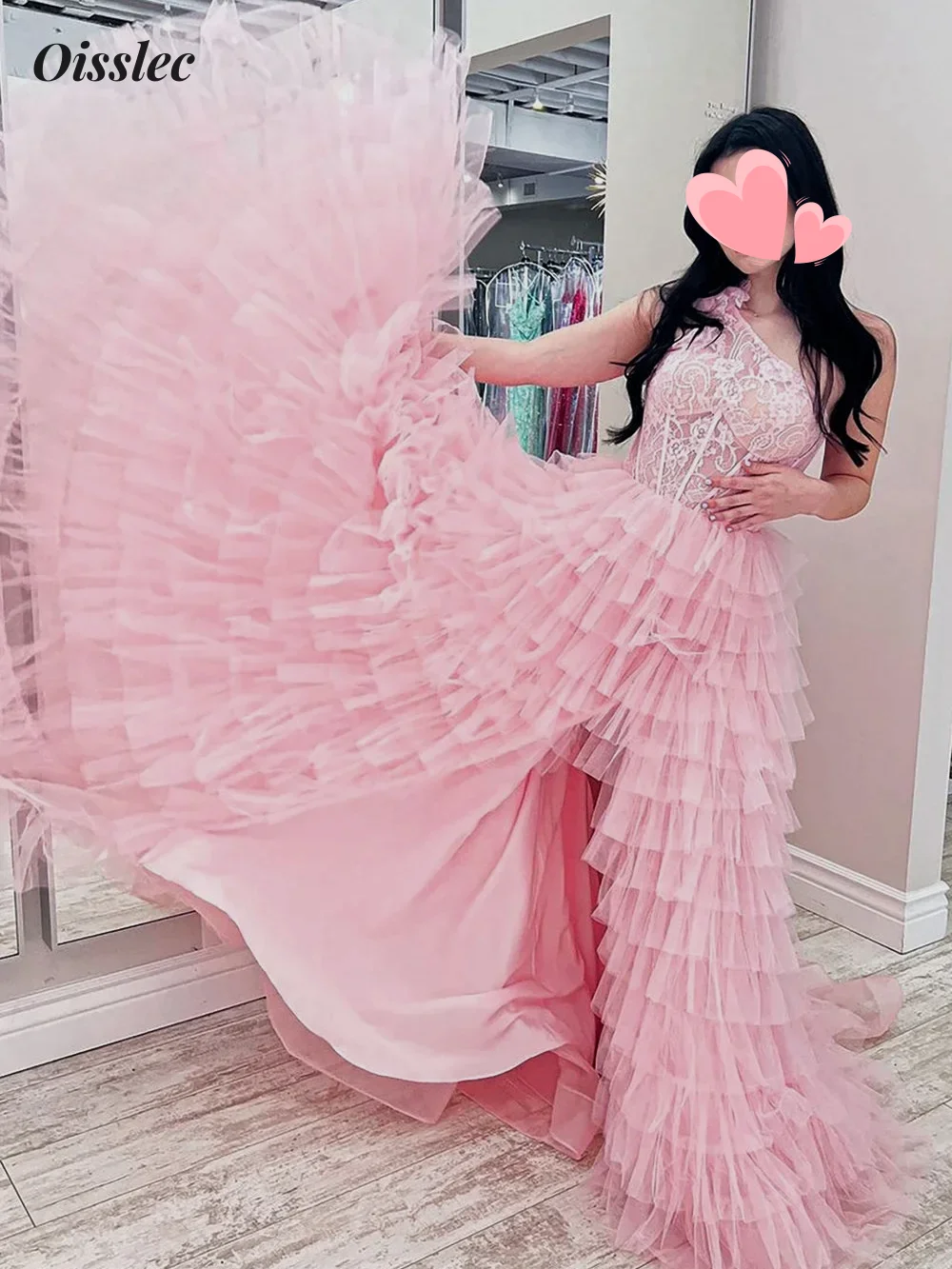 Oisslec-vestidos de quinceañera, vestido de novia de un hombro, apliques, vestido de dama de honor, vestido de graduación, falda escalonada, empalme, personalizado