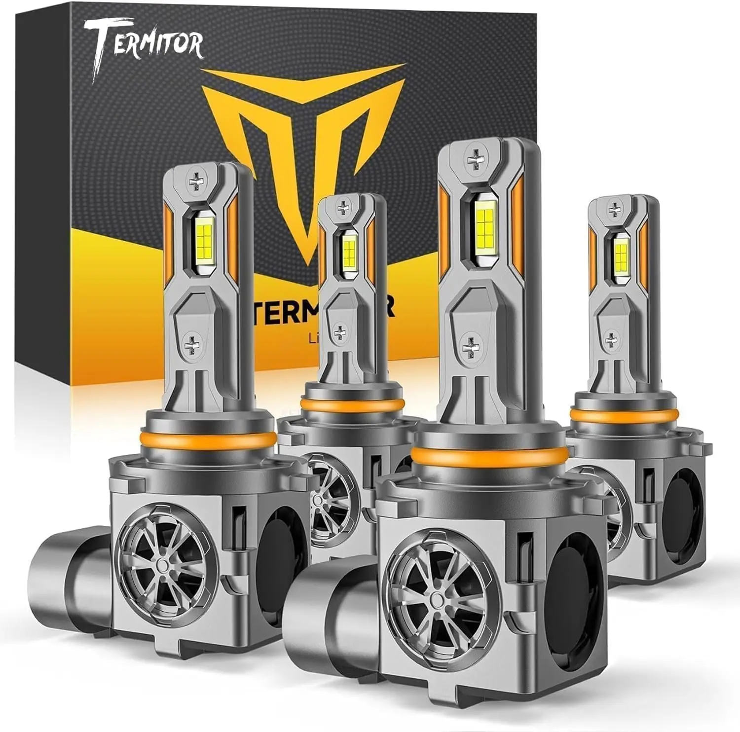 

Комплект светодиодных ламп 9005 9006, 100 000 лм, сверхяркие, 6500K, холодный белый свет, размер мини-галогеновой лампы с охлаждающим вентилятором, упаковка из 4 шт.