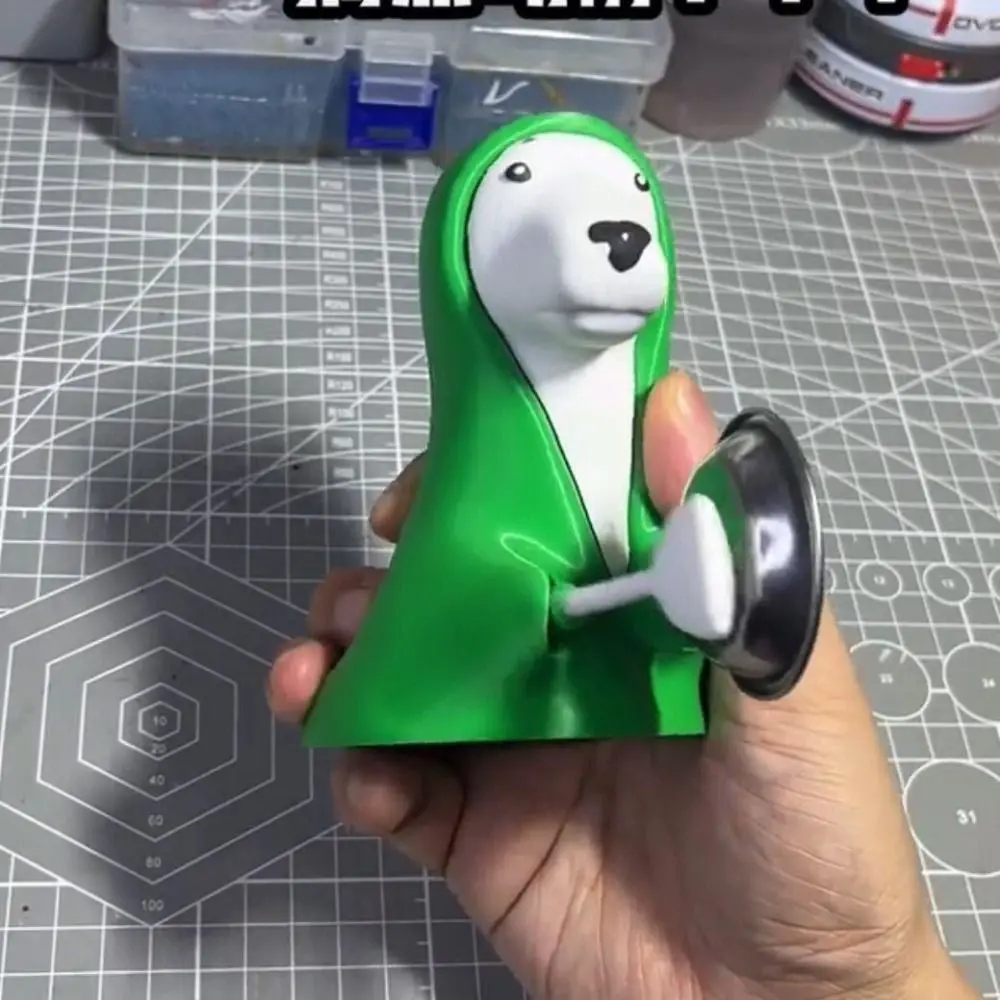 Creativo bussare al bacino cucciolo di cane Meme giocattolo di plastica verde vestito cane bambino regalo antistress cartone animato giocattolo divertente