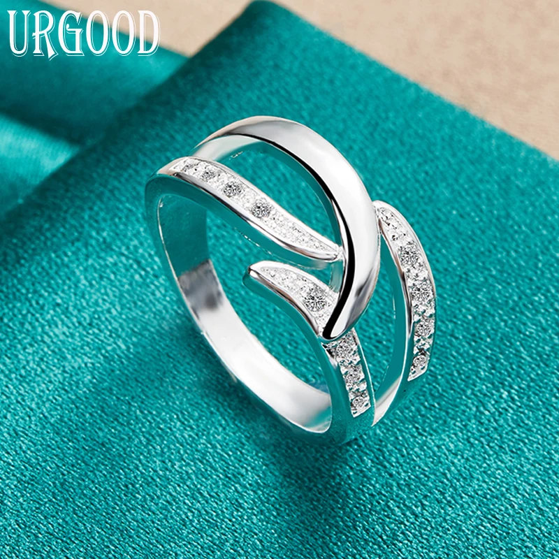 

925 Sterling Silver AAA Zircon Minimalist Geometry Ring For Women Man Party Engagement Wedding Romantic Fashion Jewelry Gift