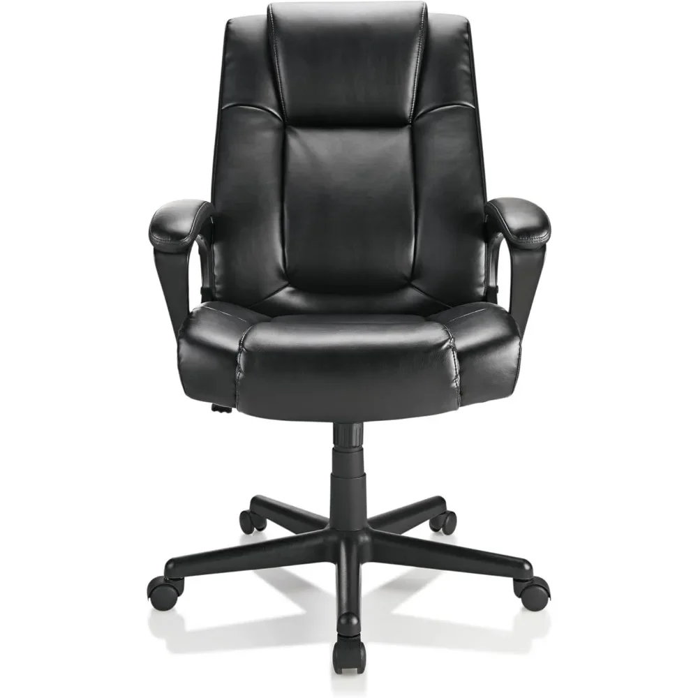 Leather High-Back Executive Office Chair, The sturdy wooden frame,It can bear up to 275 pounds,29.53