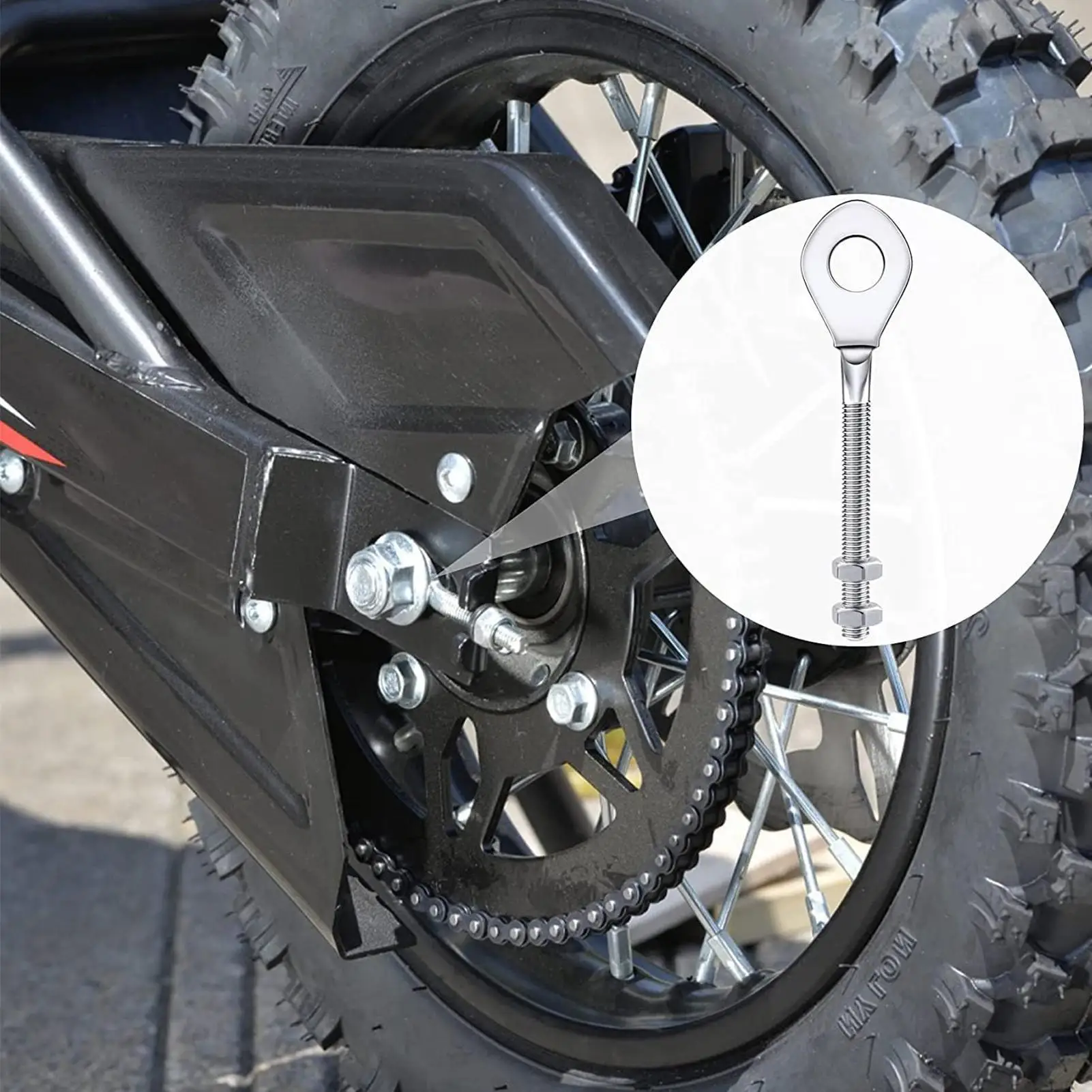 Motorcycle Chain Adjuster Tensioner Fits Motorcycle ATV 50 70 90 110 125 250 Cc Dirt Pit Bike Avoid Accidents Pedal Bike Chain