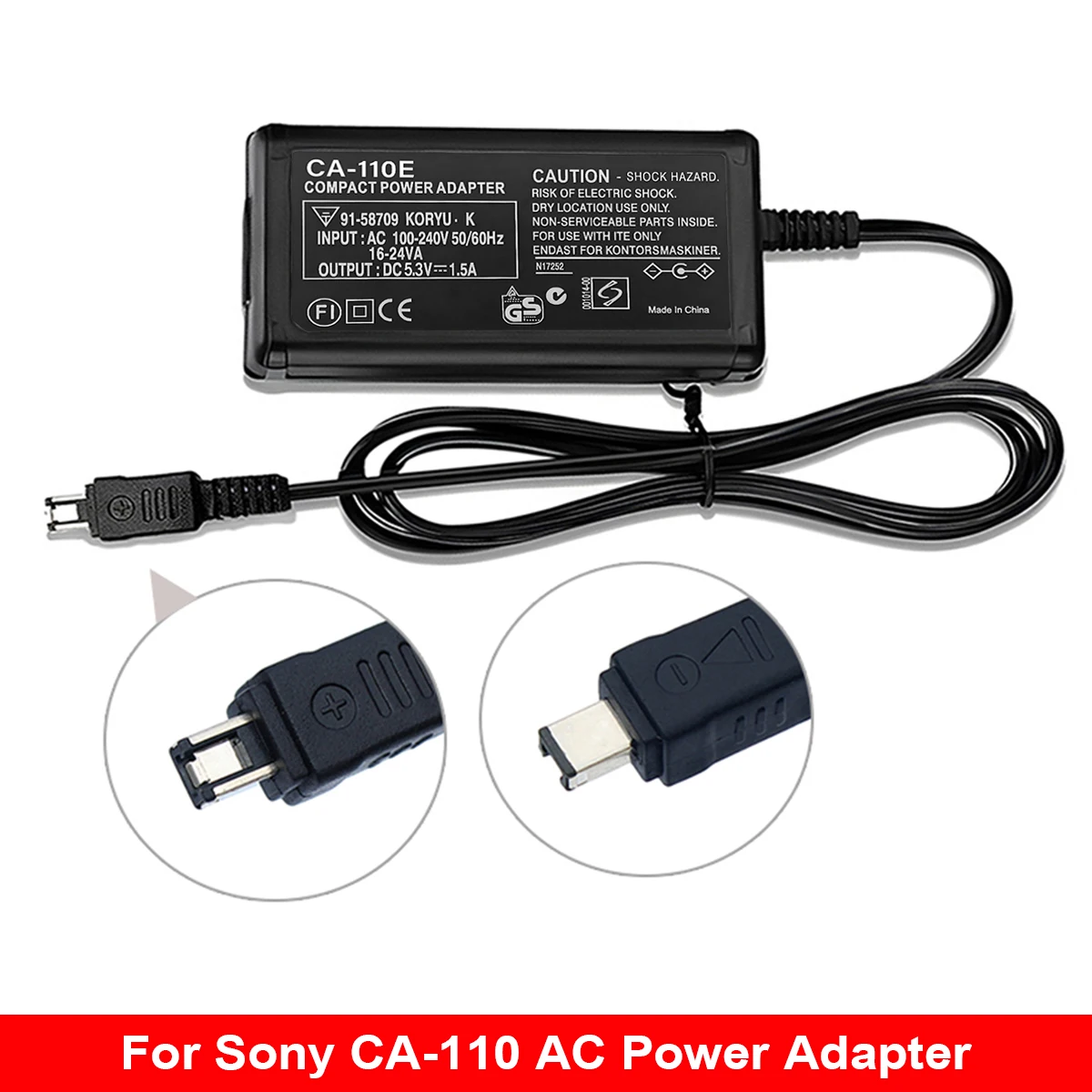 CA-110 AC Power Adapter CA110 Charger for Canon VIXIA HF R200 R20 R21 M500 M50 M52 R300 R30 R32 LEGRIA HF R26 R28 R206 Camcorder