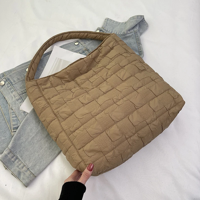 

Large capacity Tote Bags For Women Shoulder Side Bag Fashion Space cotton Shopper Shopping Bags Designer Plaid Handbag And Purse