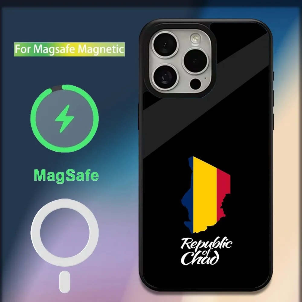 Republic of Chad Flag Phone Case For iPhone 16,15,14,13,12,11,Plus,Pro,Max,Mini Magsafe Magnetic Wireless Charging