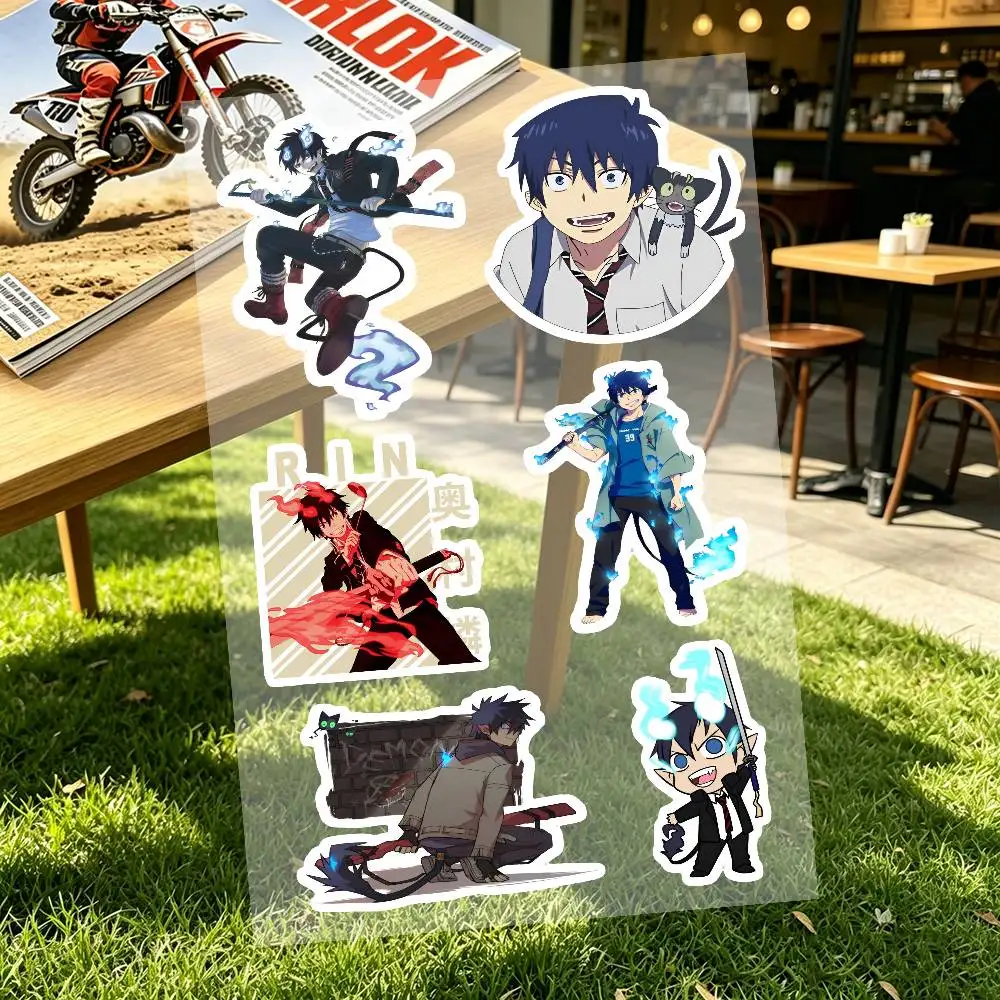 Anime Blue Exorcist Custom Motorcycle Sticker Kit Reflective Decal Set For Helmet Tank Fairing Body Graphics