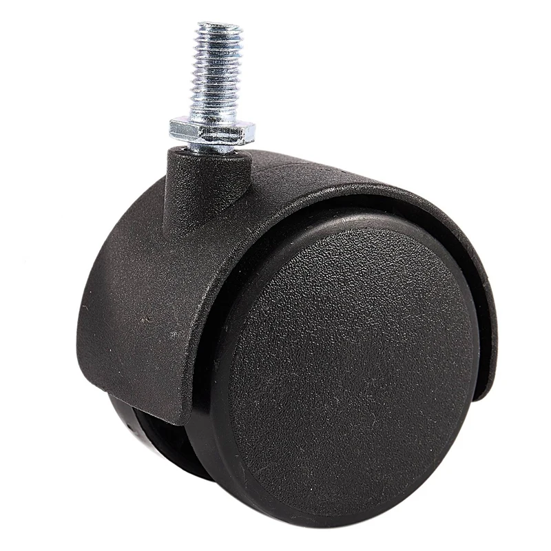 2X Furniture Swivel Locking Caster 8Mm Screw Stem 2-Inch Dia Wheel Black