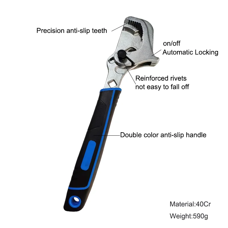 Universal Pipe Wrench Two Gears Adjustable Spanner Multi-function Heavy Duty Quick Self-tightening Portable Combination Tool