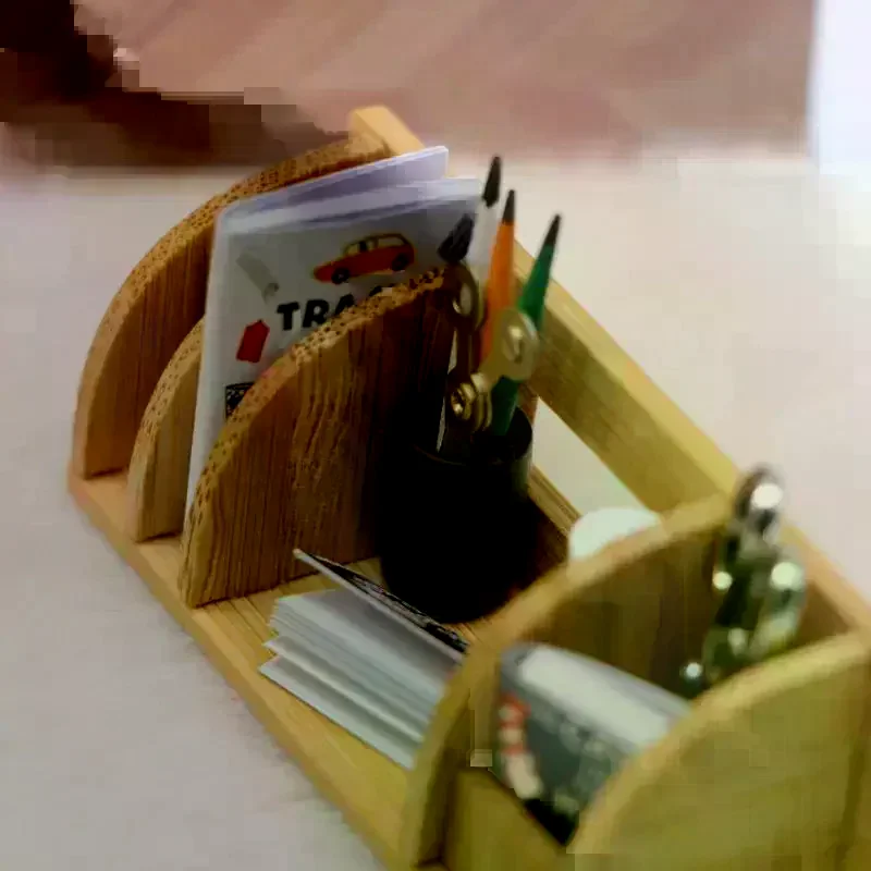 1 セットドールハウスミニチュアデスクトップ本棚文具ラックホームモデル装飾リビングシーン収納ラックドールハウスアクセサリー