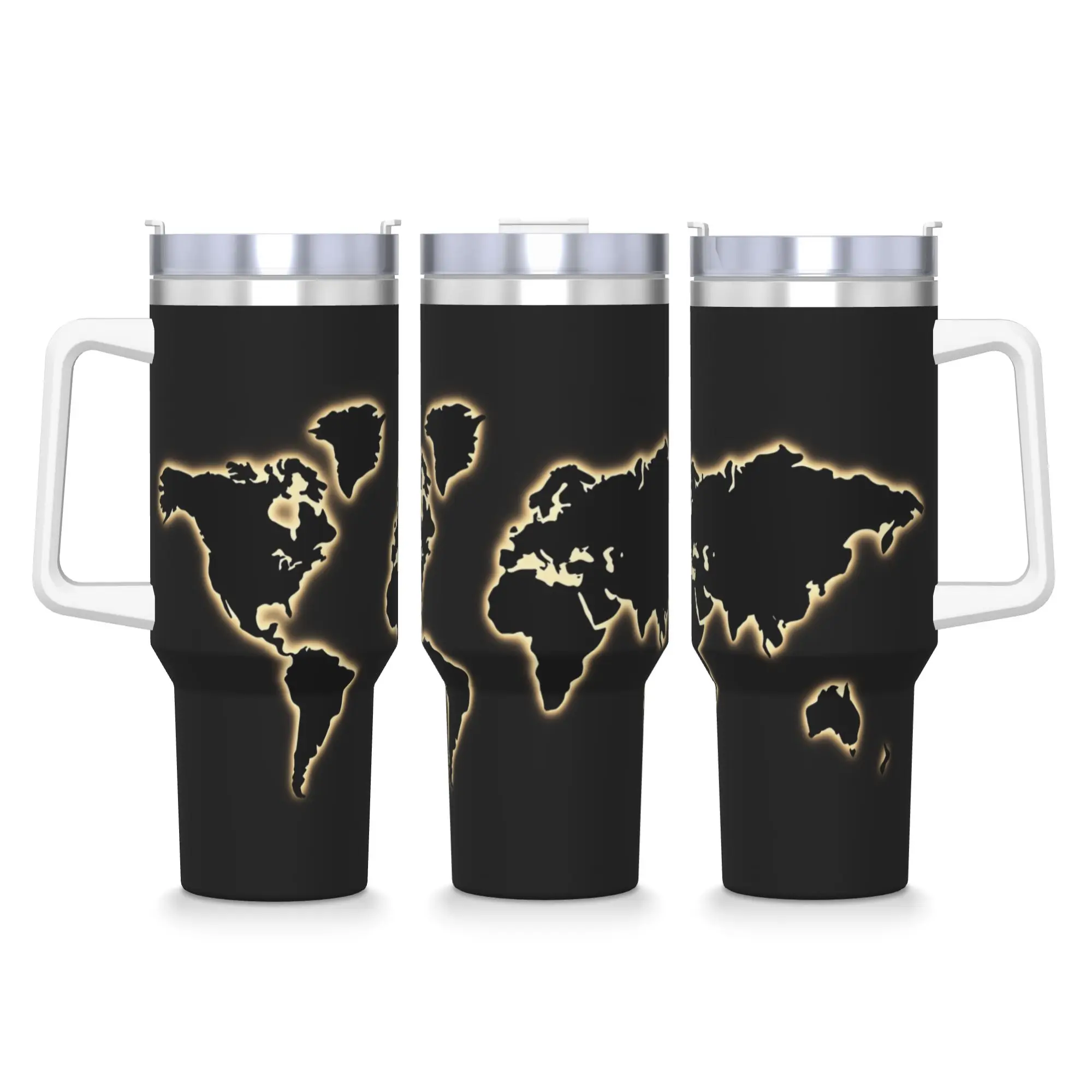 

Термокружка из нержавеющей стали с картой мира, сохраняющая тепло, для горячих напитков, автомобильная кружка, бутылка для воды с принтом для вождения