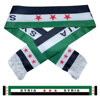 Xvggdg  Syria Scarf 15*150cm The Syrian Arab Republic Syrian three Star Scarf Banner For event decoration