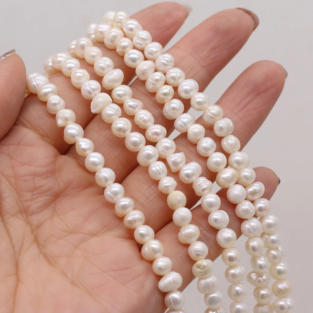 

4-5mm Natural Pearl Beads Round Shape White Loose Spacer Beads For Jewelry Making DIY Exquisite Pearl Necklace Craft Accessory