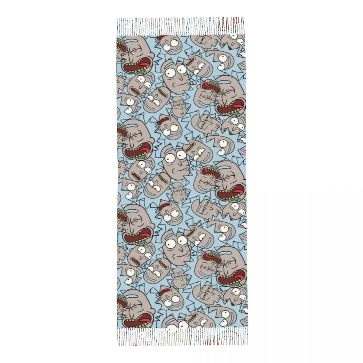 Ricks Moods-xales e wrap femininos de pashmina, anime de desenhos animados, lenços grandes com borla, leves, outono e inverno