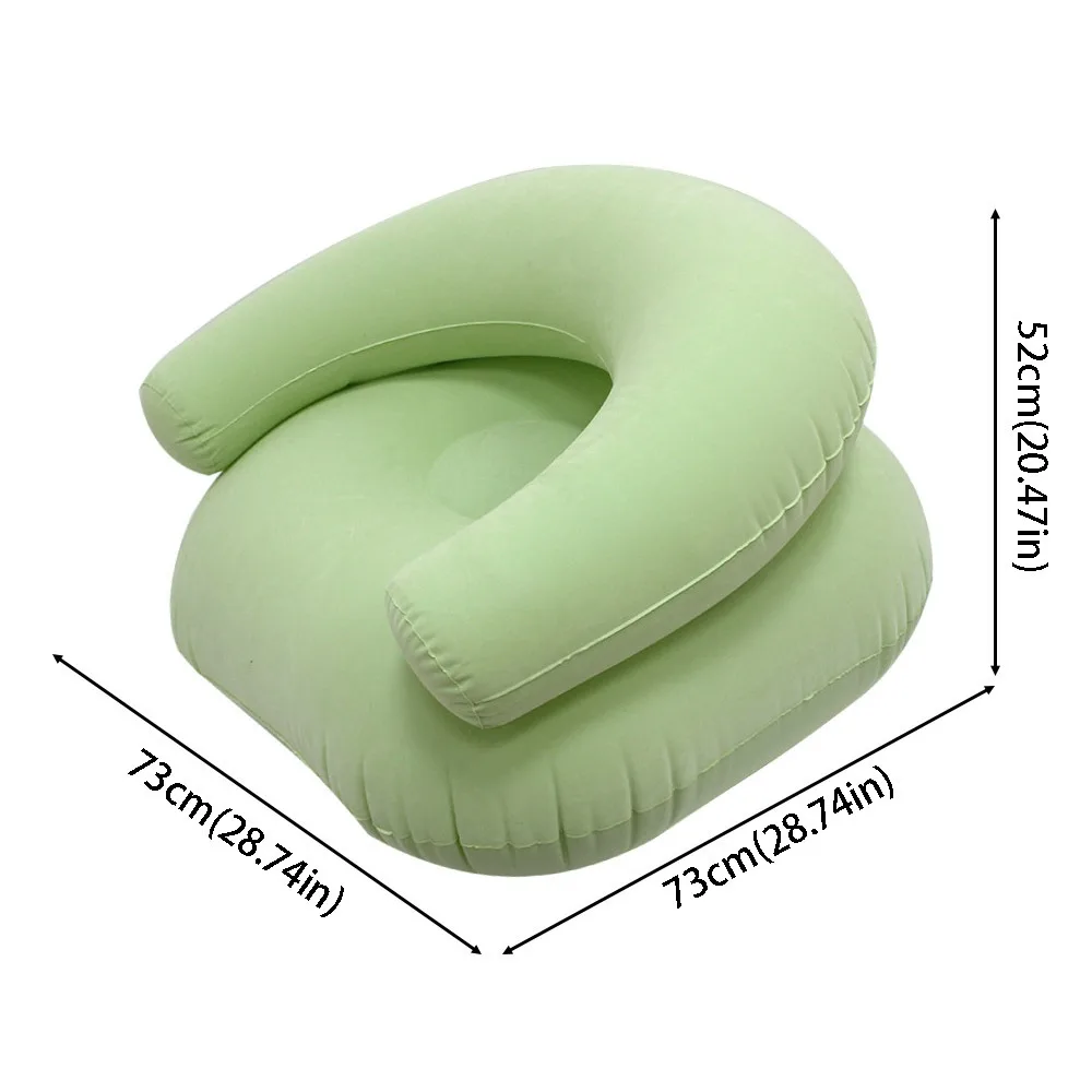 U-shaped Inflatable Lazy Sofa Portable With Armrests Inflatable Single Sofa Flocking With Backrest Inflatable Flocking Chair
