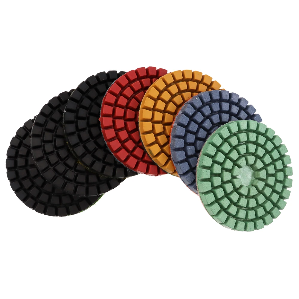 RIJILEI 10 PCS/Lot 4Inch Concrete Floor Polishing Pad Resin Bond Renew Wet Polishing Pads For Granite Marble Stone Grinding Disc