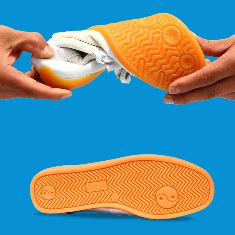 جلد البقر تاي تشي أحذية لينة الجلد الحقيقي الكونغ فو الووشو أحذية فنون الدفاع عن النفس حذاء رياضة التدريب الرياضي الأحذية أسود أحمر أبيض 35-46